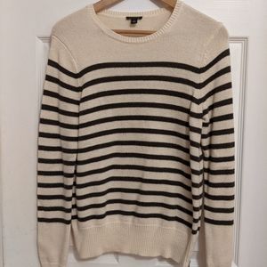 Ann Taylor striped sweater with zipper detail